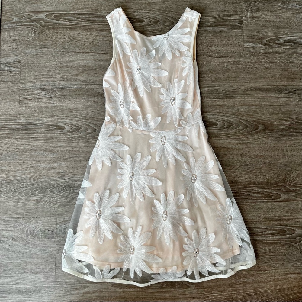 Pink and white jeweled Quiz Dress EUC36